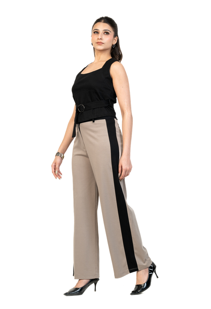 High Waisted Contrast Trouser Plus Size