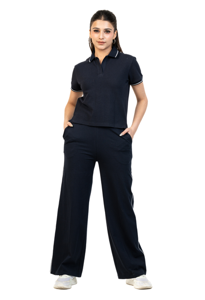 Open Collar polo shirt with Trousers